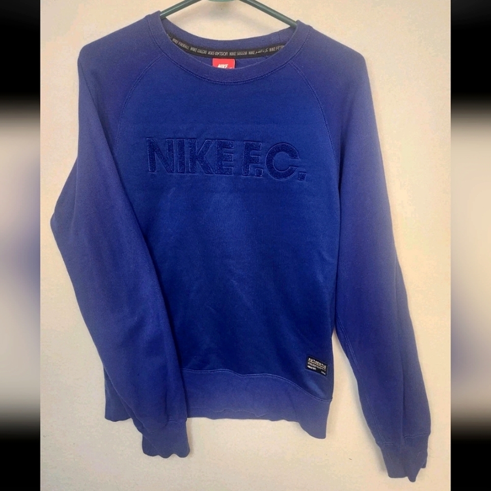 Mens Nike F.C. Sweatshirt AW77 Crew Deep Royal Blue Sz S